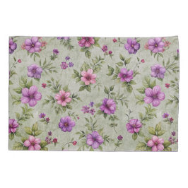 Cojín Funda de almohada con estampado floral violeta