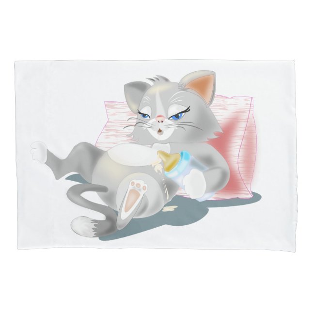 Cojín Funda de Almohada con Gatito Bebé (Anverso)
