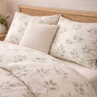 Cojín Funda de almohada con patrón botánico de eucalipto