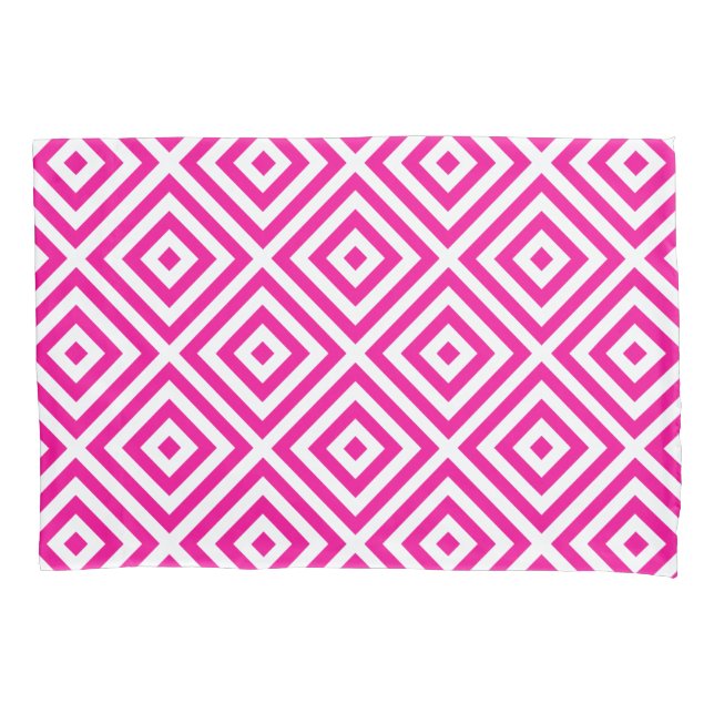 Cojín Funda de almohada con patrón de diamante rosa cali (Anverso-izquierdo)