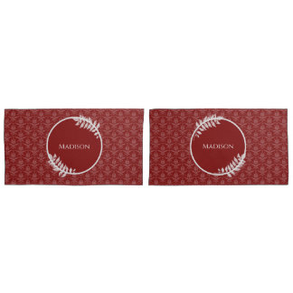 Cojín Funda de almohada de adamascado elegante rojo