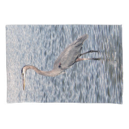 Cojín Funda de almohada de agua de la garza azul