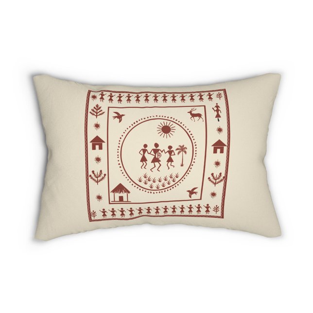 Cojín Funda de almohada de arte warli tradicional (Subido por el creador)