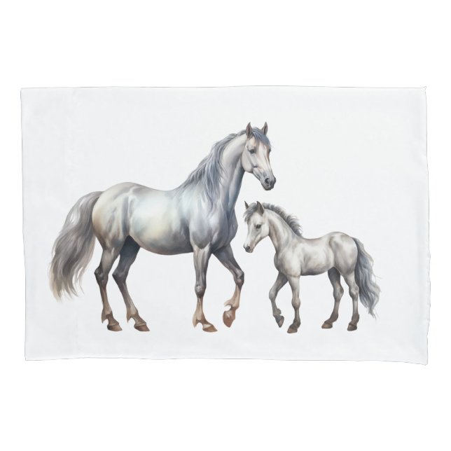 Cojín Funda de almohada de caballo (Anverso-izquierdo)