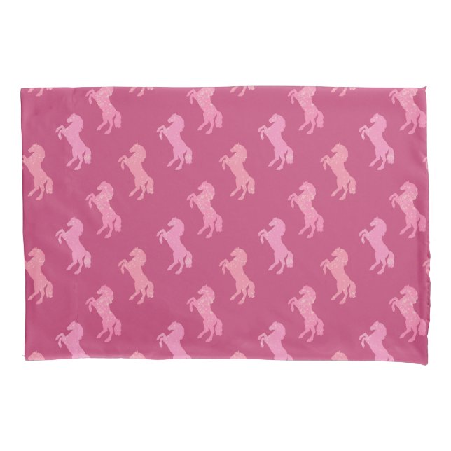 Cojín Funda de Almohada de Caballos Rosa Desalentadora V (Anverso)