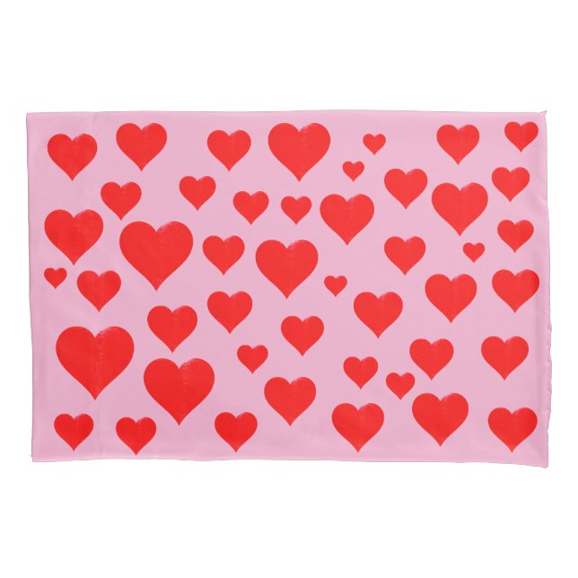 Cojín funda de almohada de corazones (Anverso)
