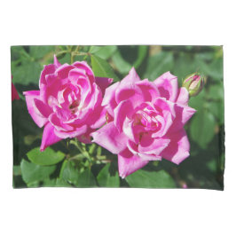 Cojín Funda de almohada de dos rosas rosadas
