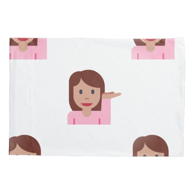 Cojín funda de almohada de emoji de mujer  (Reverso)