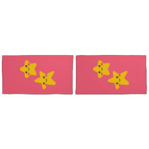 Cojín Funda de almohada de estrellas sonrientes