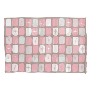 Cojín funda de almohada de estribaciones rosadas retro