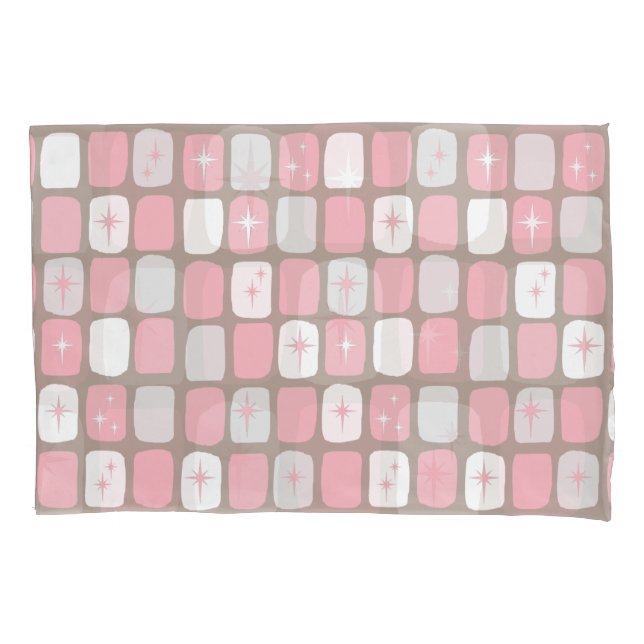 Cojín funda de almohada de estribaciones rosadas retro (Anverso)