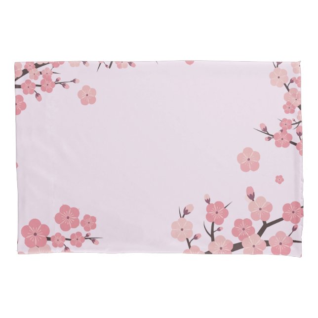 Cojín Funda de almohada de flores de sakura florecidas (Anverso)