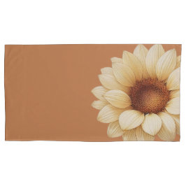 Cojín Funda de Almohada de Girasol en Terracota