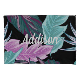 Cojín Funda de almohada de hoja púrpura tropical