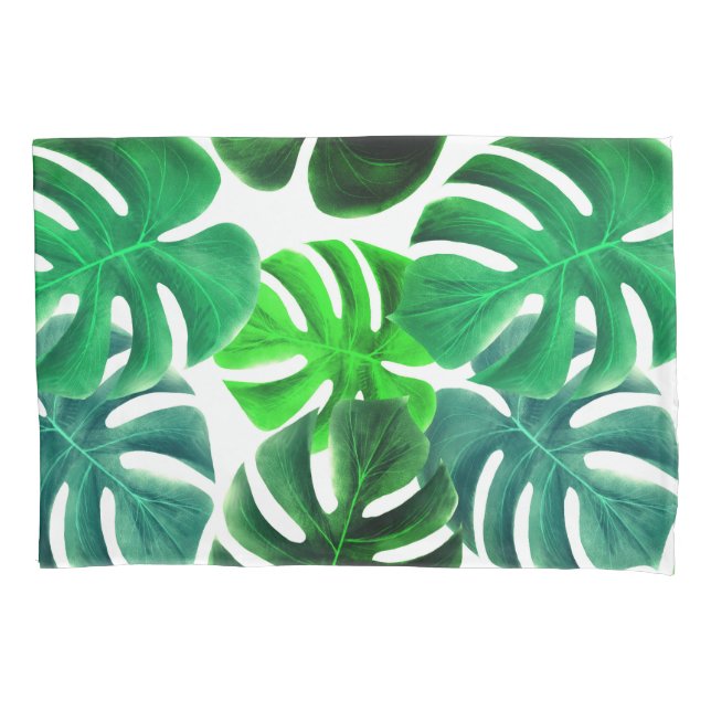 Cojín Funda de almohada de hojas tropicales (Anverso)
