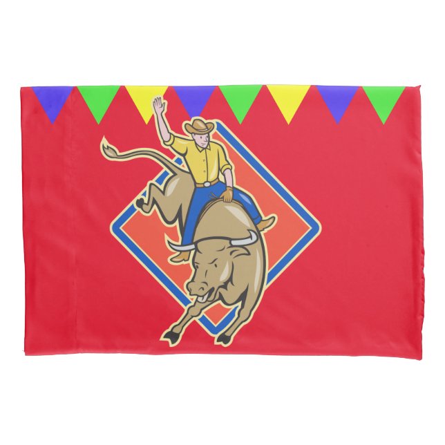 Cojín Funda de Almohada de Jinete de Toro (Anverso)