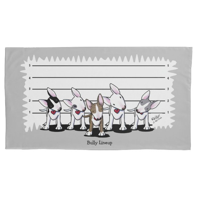 Cojín Funda de almohada de KiniArt Bully Lineup (Anverso-izquierdo)