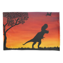 Funda de almohada de la escena del dinosaurio de