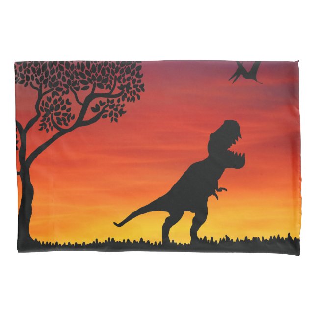 Cojín Funda de almohada de la escena del dinosaurio de (Anverso)