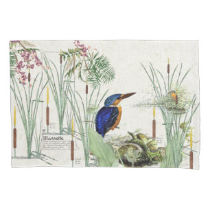 Cojín Funda de almohada de la fauna de la charca de los