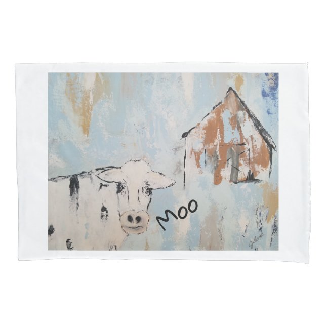 Cojín Funda de almohada de la vaca del MOO (Anverso)