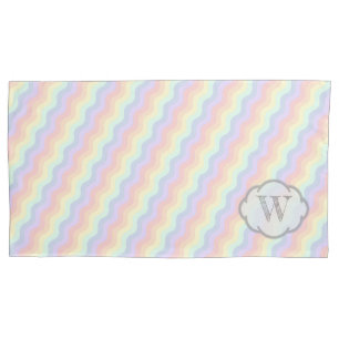 Cojín Funda de almohada de las olas del arcoiris Pastel