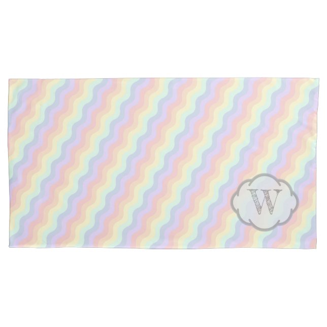 Cojín Funda de almohada de las olas del arcoiris Pastel (Anverso)