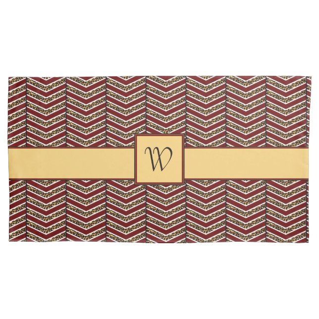 Cojín Funda de almohada de leopardo Print Chevron (Anverso)