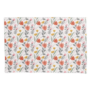 Cojín Funda de almohada de los tulipanes dibujados a man