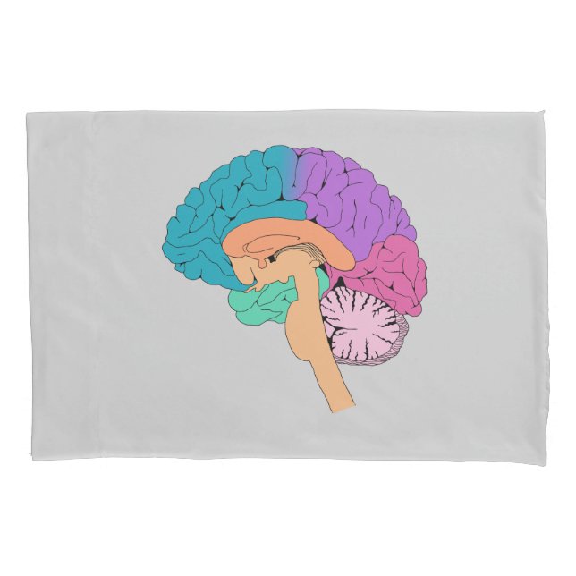 Cojín Funda de almohada de media cerebro científica (Anverso)