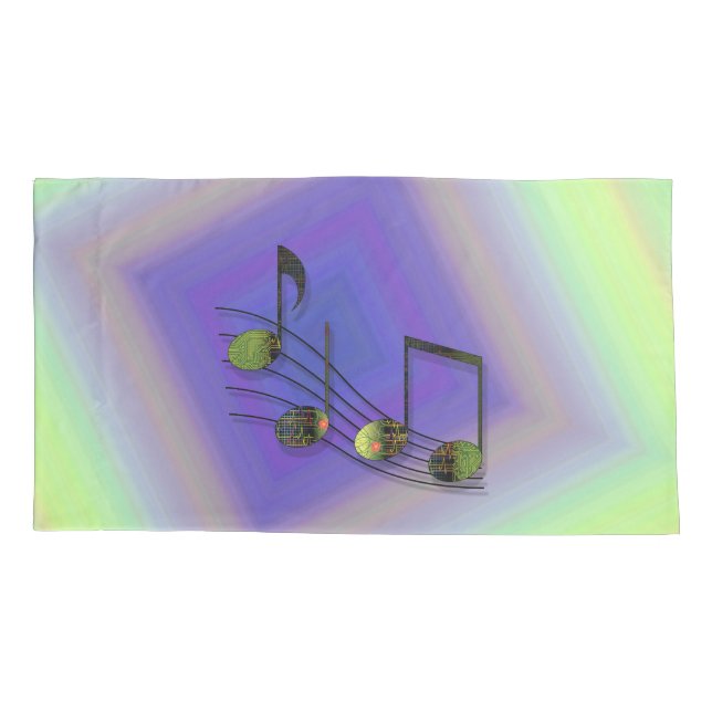Cojín Funda de Almohada de Notas de Dubstep (Reverso)