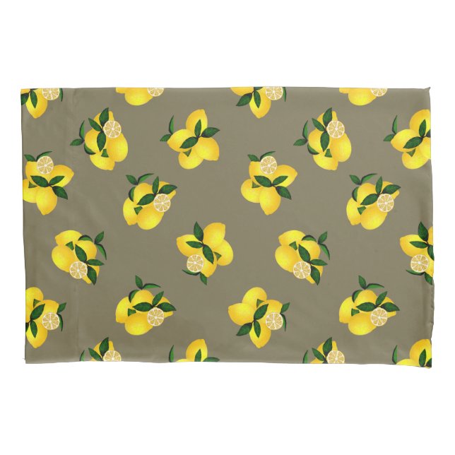 Cojín Funda de almohada de oliva limón (Anverso)