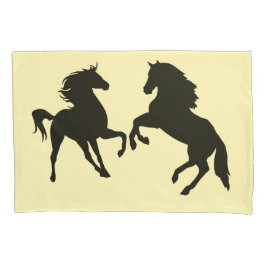 Cojín Funda de almohada de pareja de caballos - Tus colo