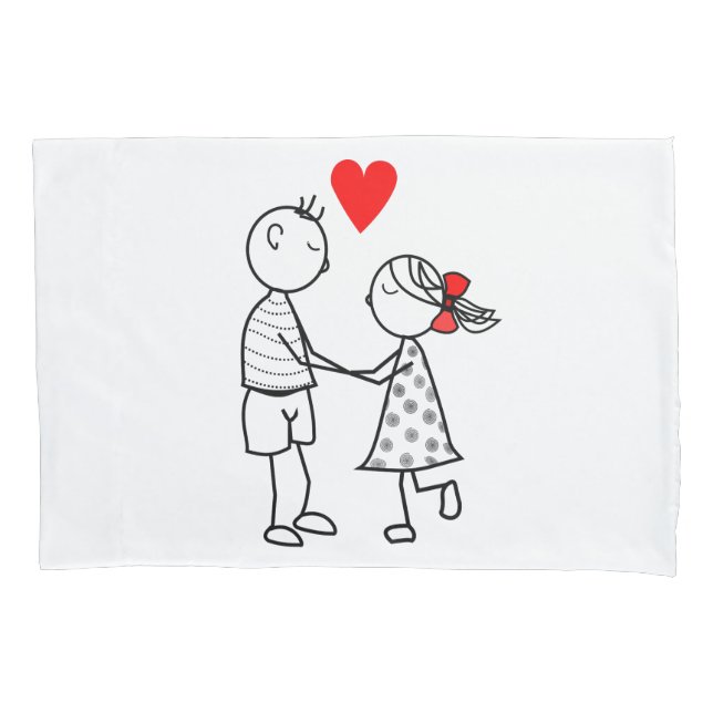 Cojín Funda de Almohada de Pareja Linda (Anverso)