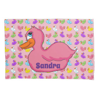 Cojín Funda de almohada de pato rosa