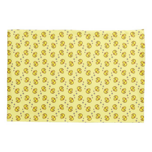 Cojín Funda de almohada de patos amarillos (Reverso)