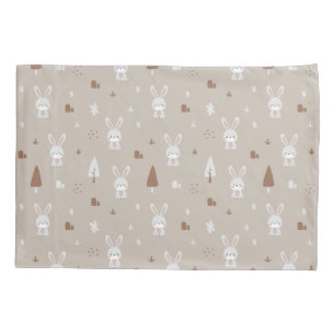 Cojín Funda de almohada de patrón de conejo adorable
