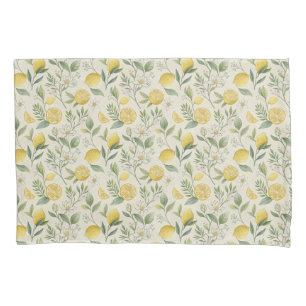 Cojín Funda de almohada de patrón de flores y lémines