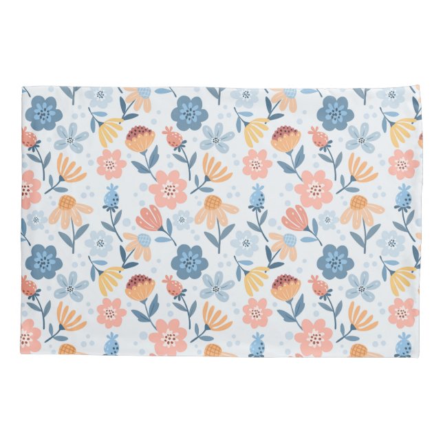 Cojín Funda de almohada de patrón floral lúdico (Reverso)
