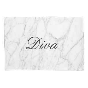 Cojín Funda de almohada de piedra de mármol blanca