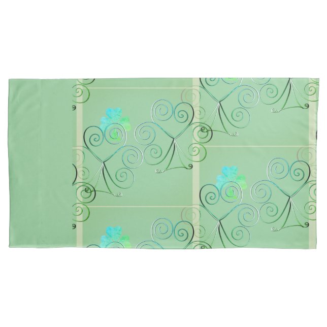 Cojín Funda de Almohada de Tréboles Brumosos (Anverso-izquierdo)
