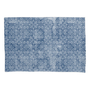 Cojín Funda de almohada del batik de la marina de guerra