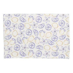 Cojín Funda de almohada del patrón de doodle de limón