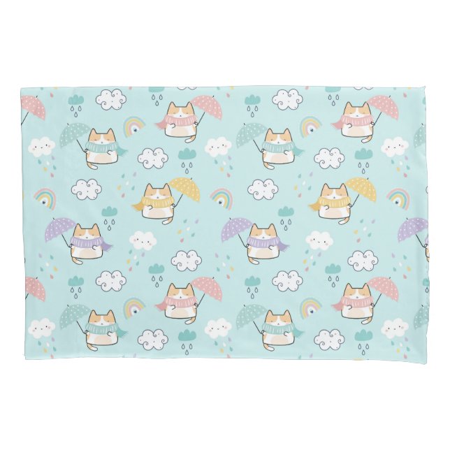 Cojín Funda de almohada del patrón de lluvia suave (Anverso)