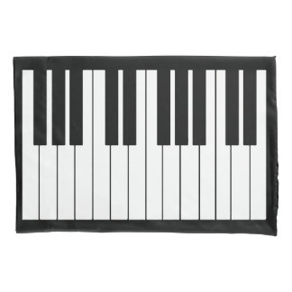 Cojín Funda de almohada del PIANO de BLACK/WHITE sola,