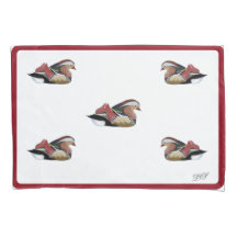 funda de almohada dibujo digital pato mandarín