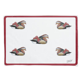 Cojín funda de almohada dibujo digital pato mandarín 