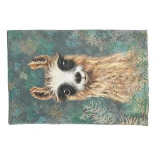 Cojín Funda de Almohada Divertida con Llama Bebé Curiosa