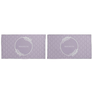 Cojín Funda de almohada elegante del lavanda de Damask