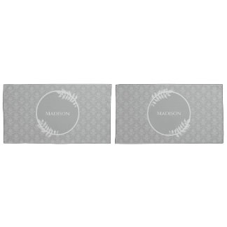 Cojín Funda de almohada elegante y gris de Damasco
